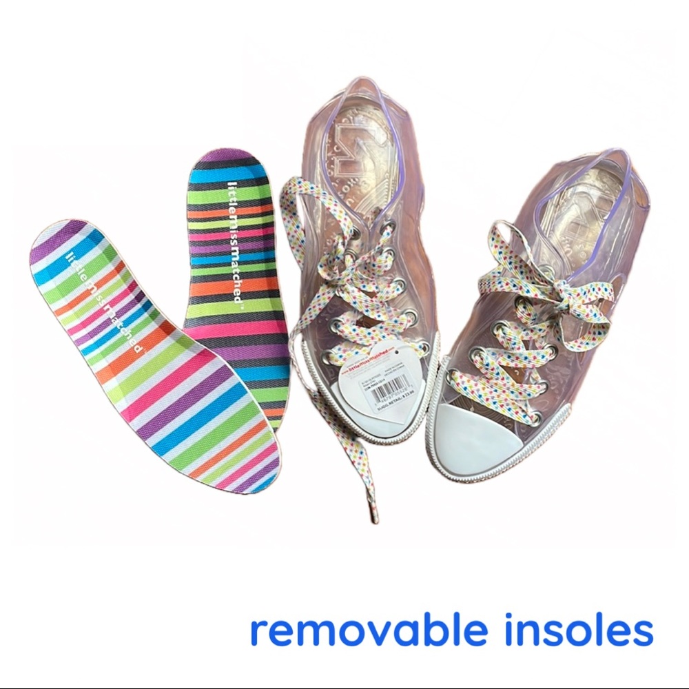 Y2K Jelly Shoes Clear Zany Slingback Lace-Up Sneaker - LittleMissMatched - Picture 3 of 9